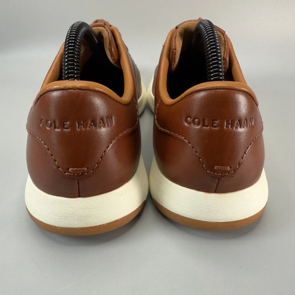 Cole Haan GrandPro Tennis Sneaker Mens 8 M Casual Dress Shoe Brown White Leather